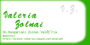 valeria zolnai business card